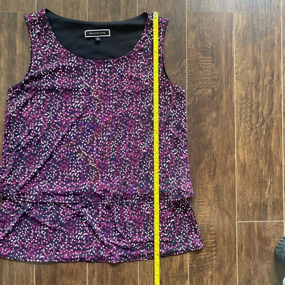 Melanie Lyne Burgundy Sleeveless Printed Top Small - Picture 8 of 9